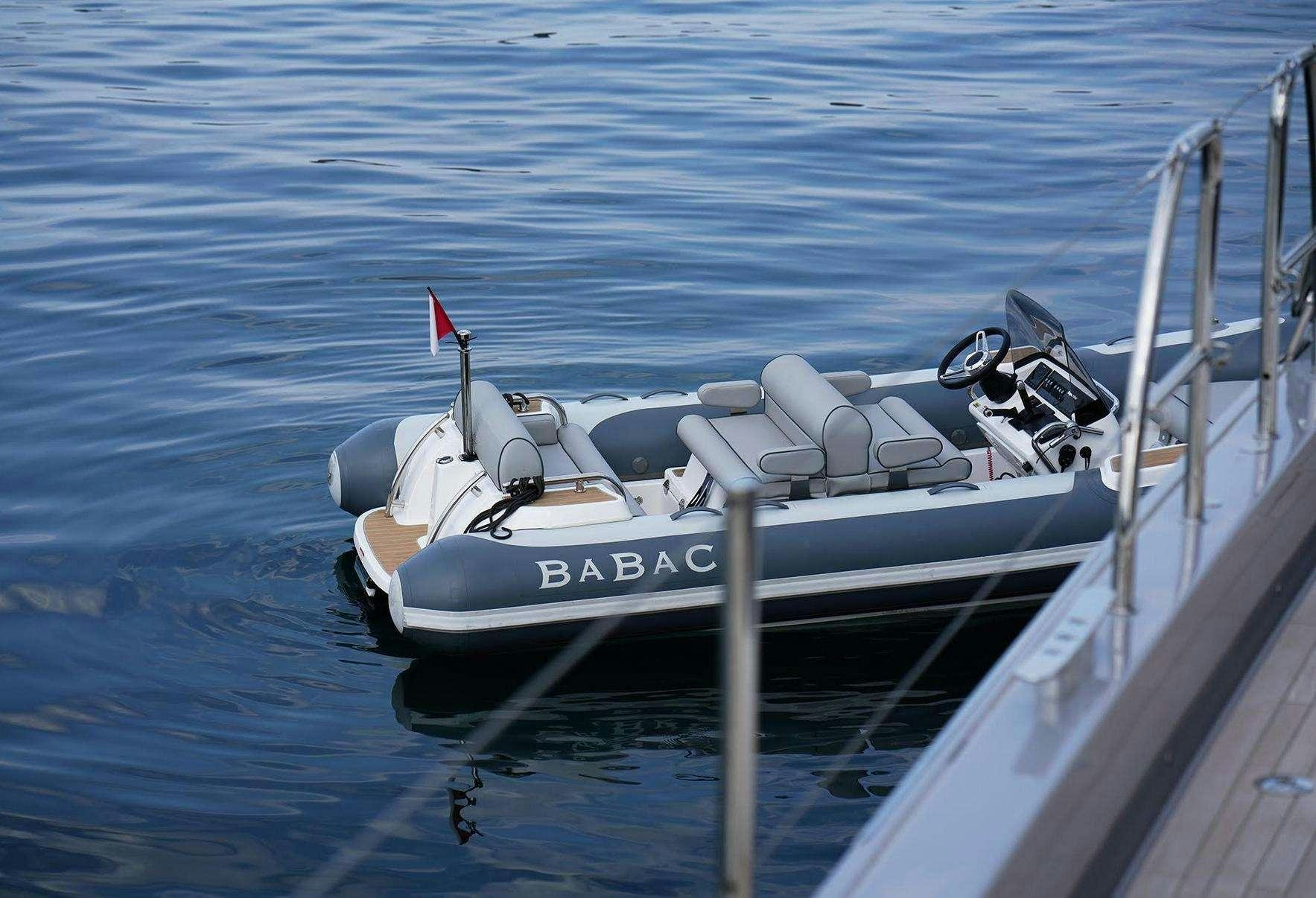 a boat in the water aboard BABAC Yacht for Charter