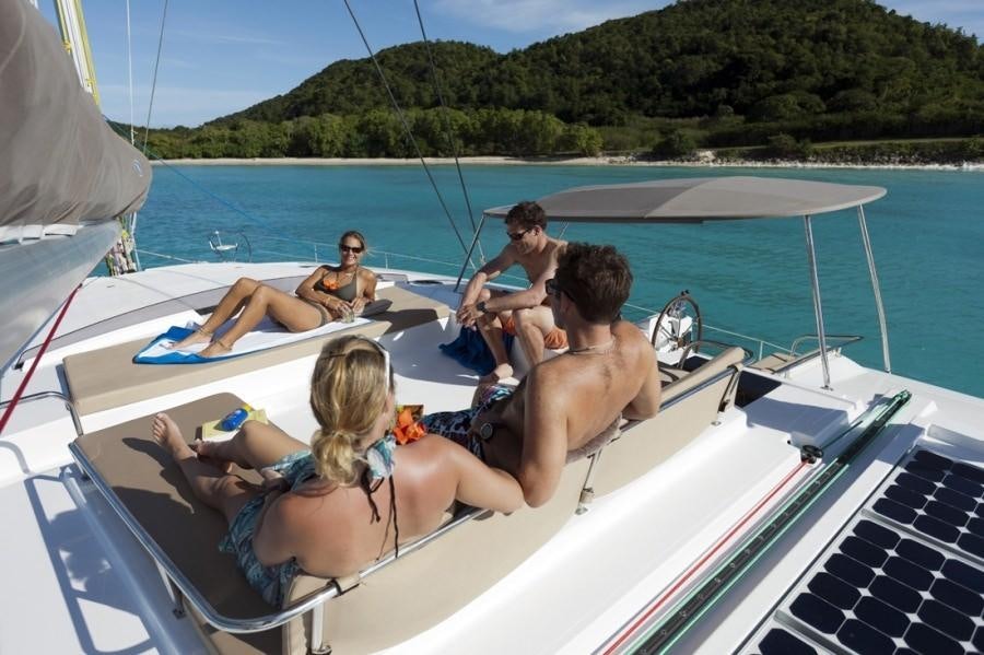 a group of people in a boat aboard ALIVE Yacht for Charter