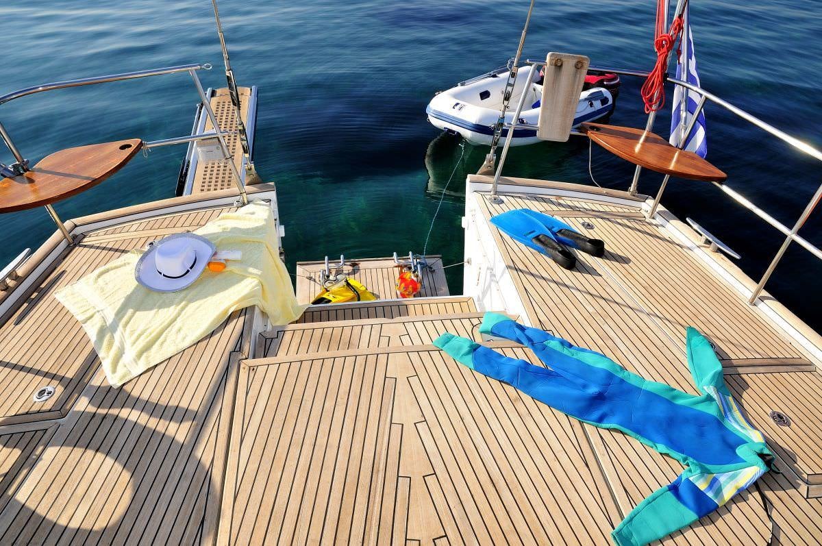 a boat on the water aboard SEA STAR Yacht for Charter
