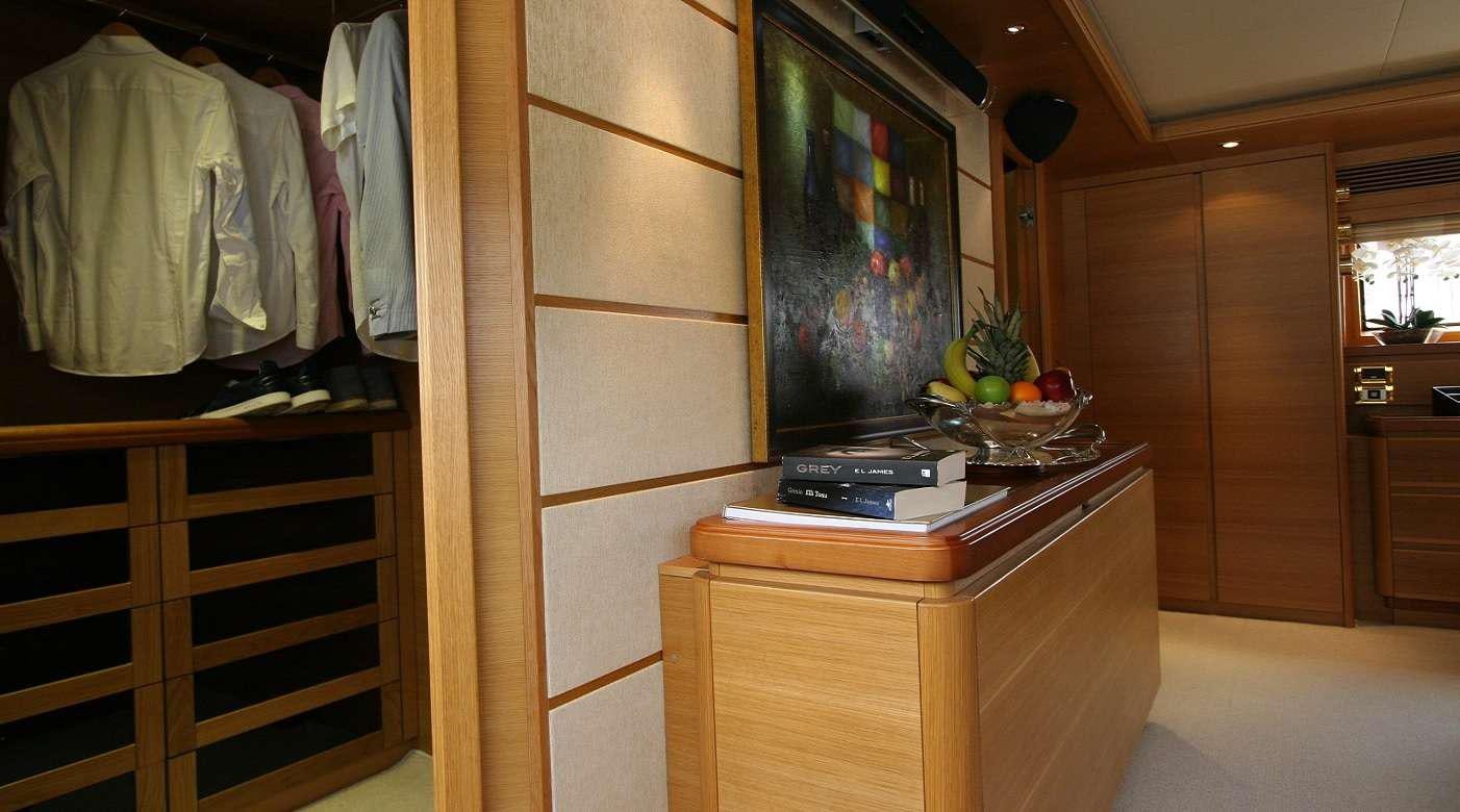 a room with a desk and a computer aboard SEA LION II Yacht for Charter
