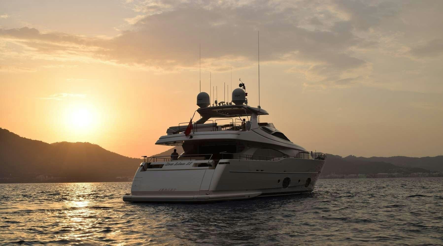 a boat in the water aboard SEA LION II Yacht for Charter