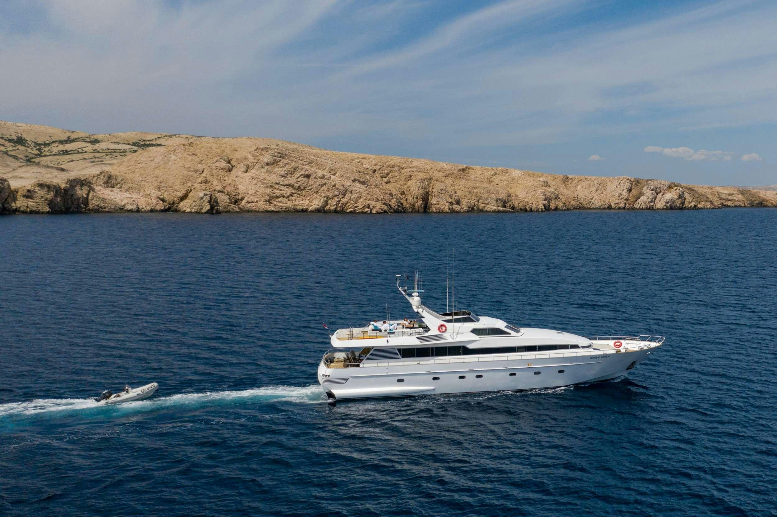 a boat on the water aboard BORA BORA Yacht for Charter
