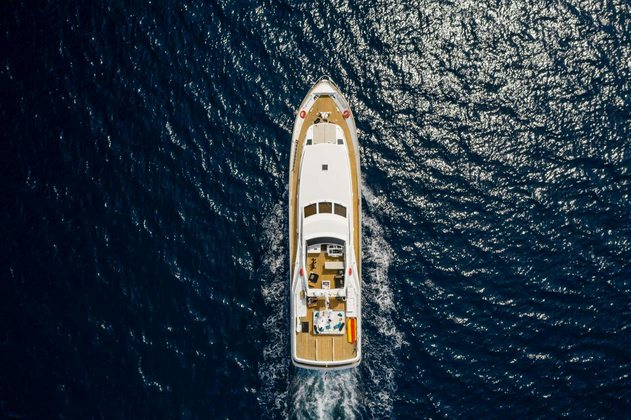 a space shuttle in the water aboard BORA BORA Yacht for Charter