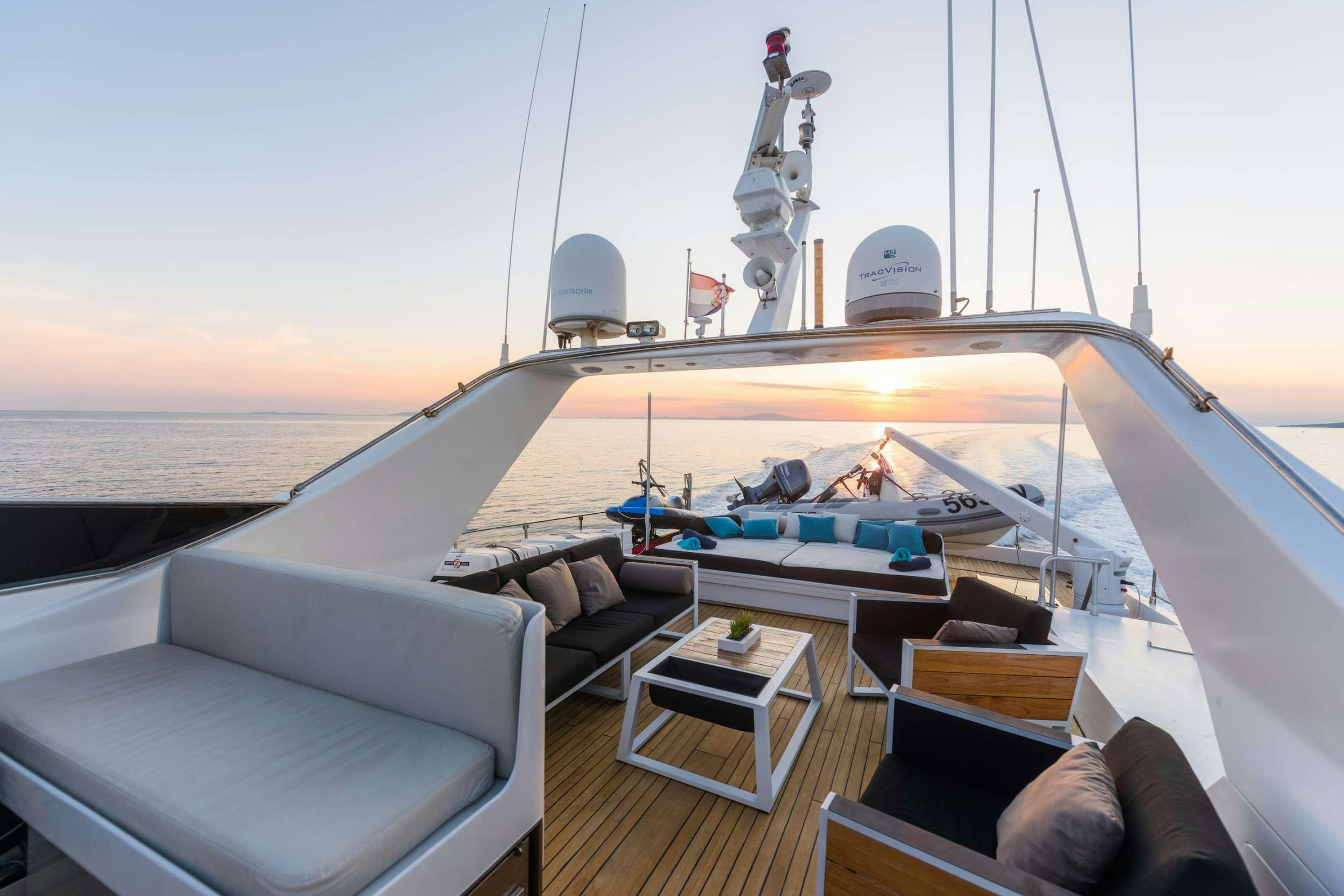 a boat on the water aboard BORA BORA Yacht for Charter