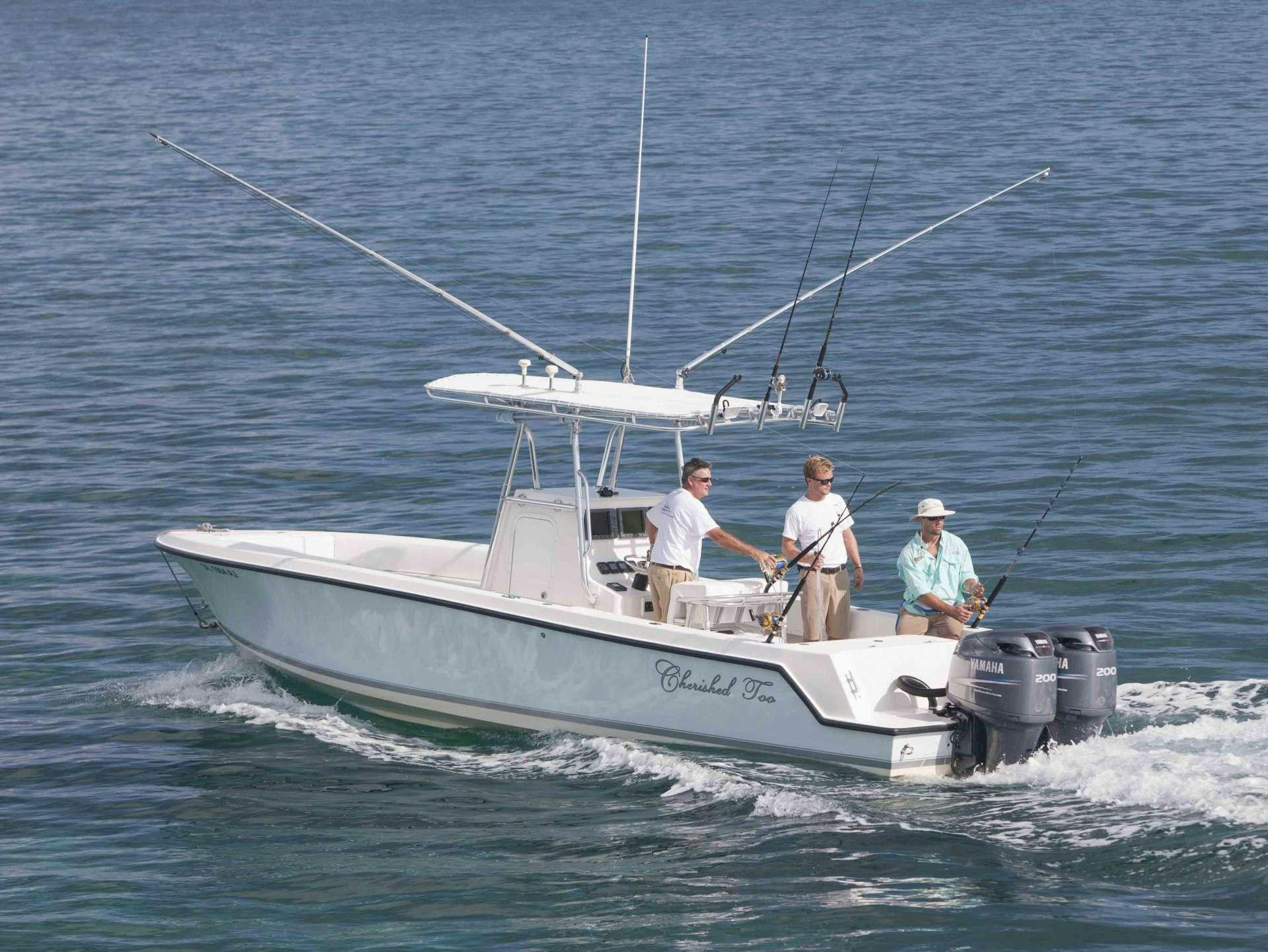 a group of men on a boat aboard CHERISH Yacht for Charter