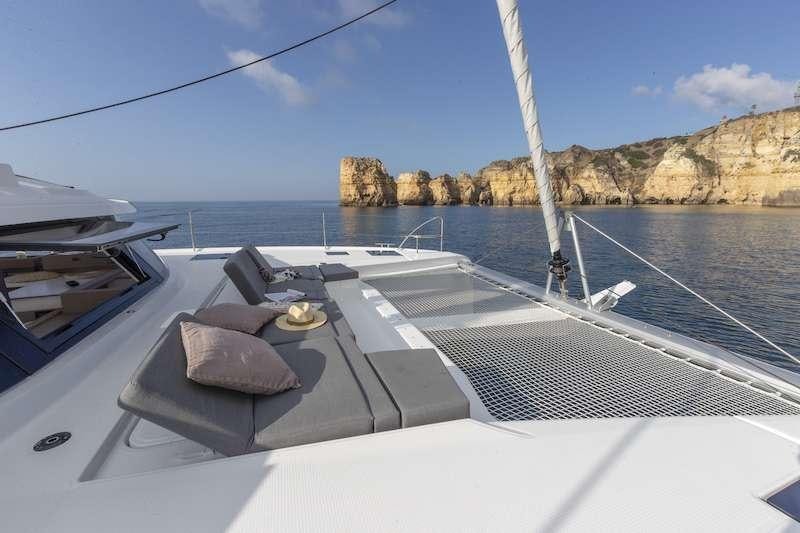 a boat on the water aboard CHAMPAGNE Yacht for Charter