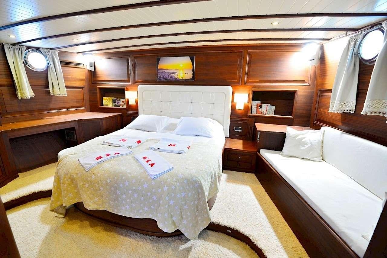 a room with two beds aboard MIA 1 Yacht for Charter