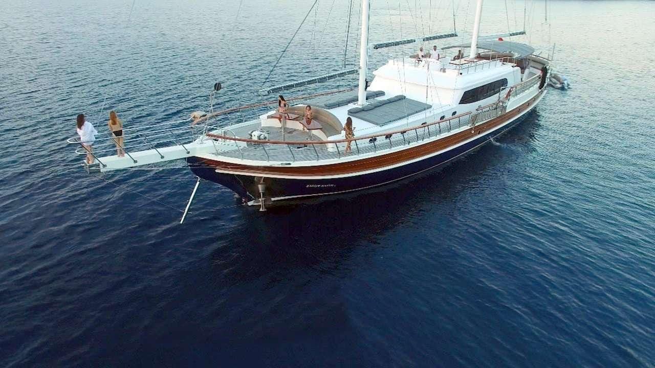 a boat in the water aboard SADIYE HANIM Yacht for Charter