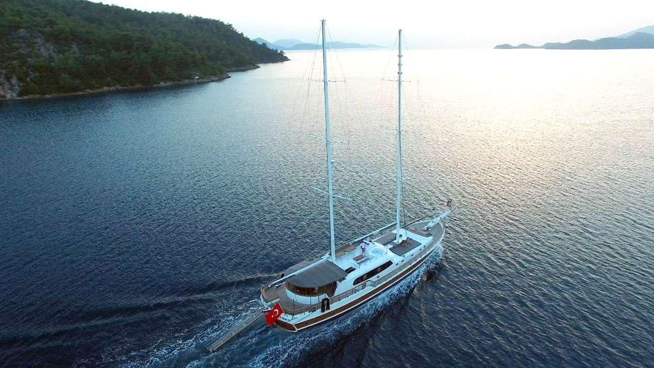 a boat in the water aboard SADIYE HANIM Yacht for Charter