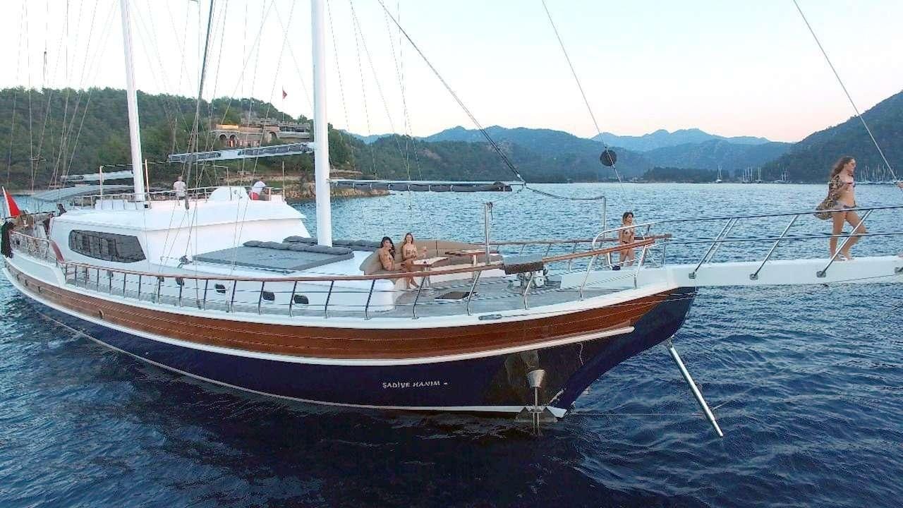 a boat in the water aboard SADIYE HANIM Yacht for Charter