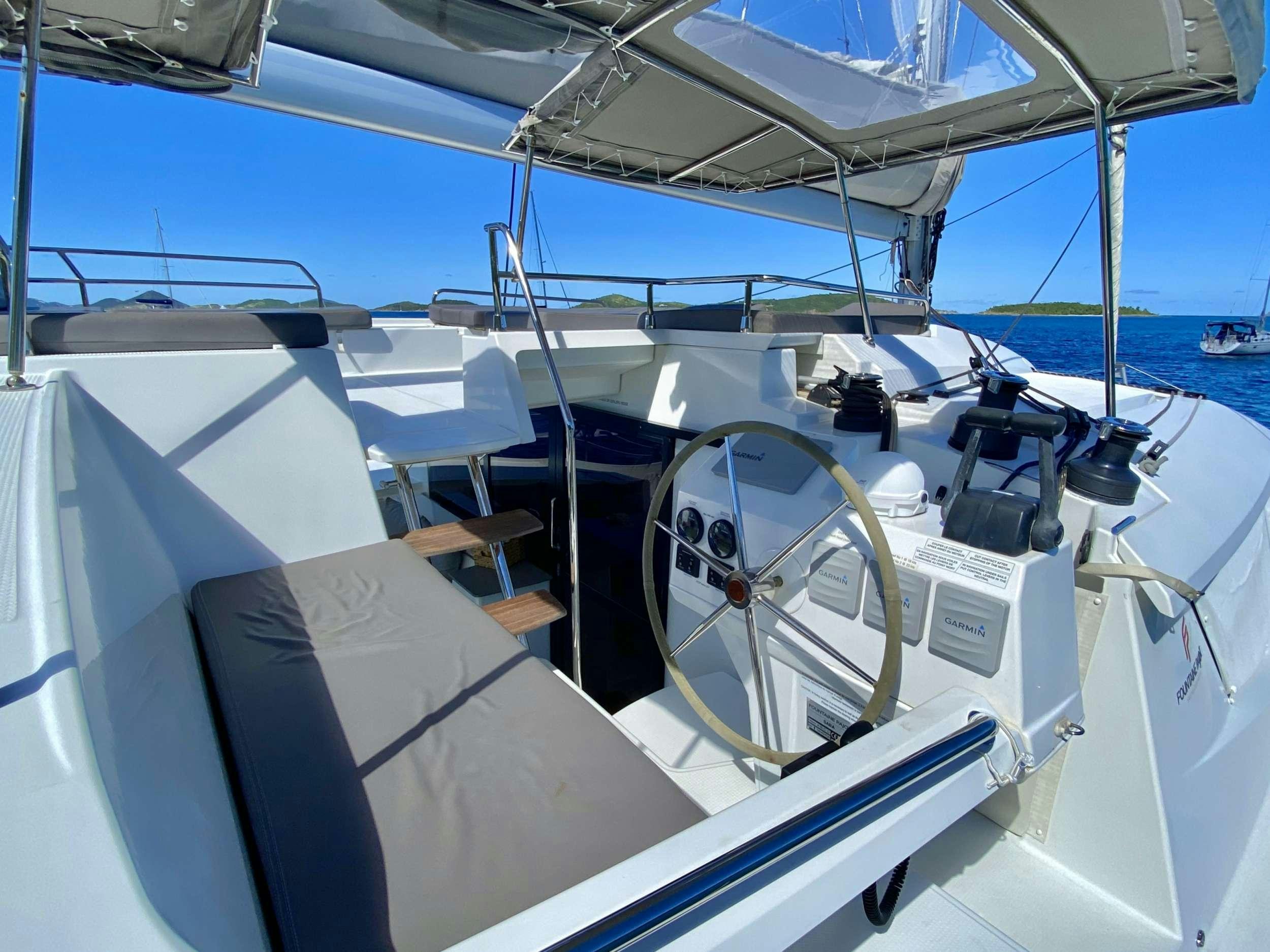 a cockpit of a plane aboard KATRINA Yacht for Charter