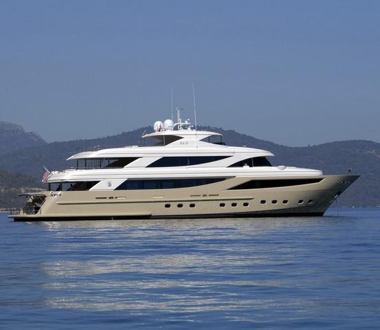 a white yacht in the water aboard STEEL Yacht for Charter