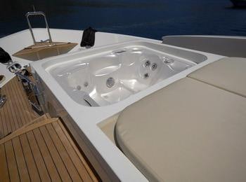 a sink with a faucet aboard STEEL Yacht for Charter