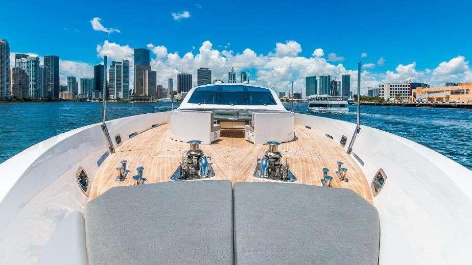 a large concrete structure with a boat on it aboard DOUBLE SHOT Yacht for Charter