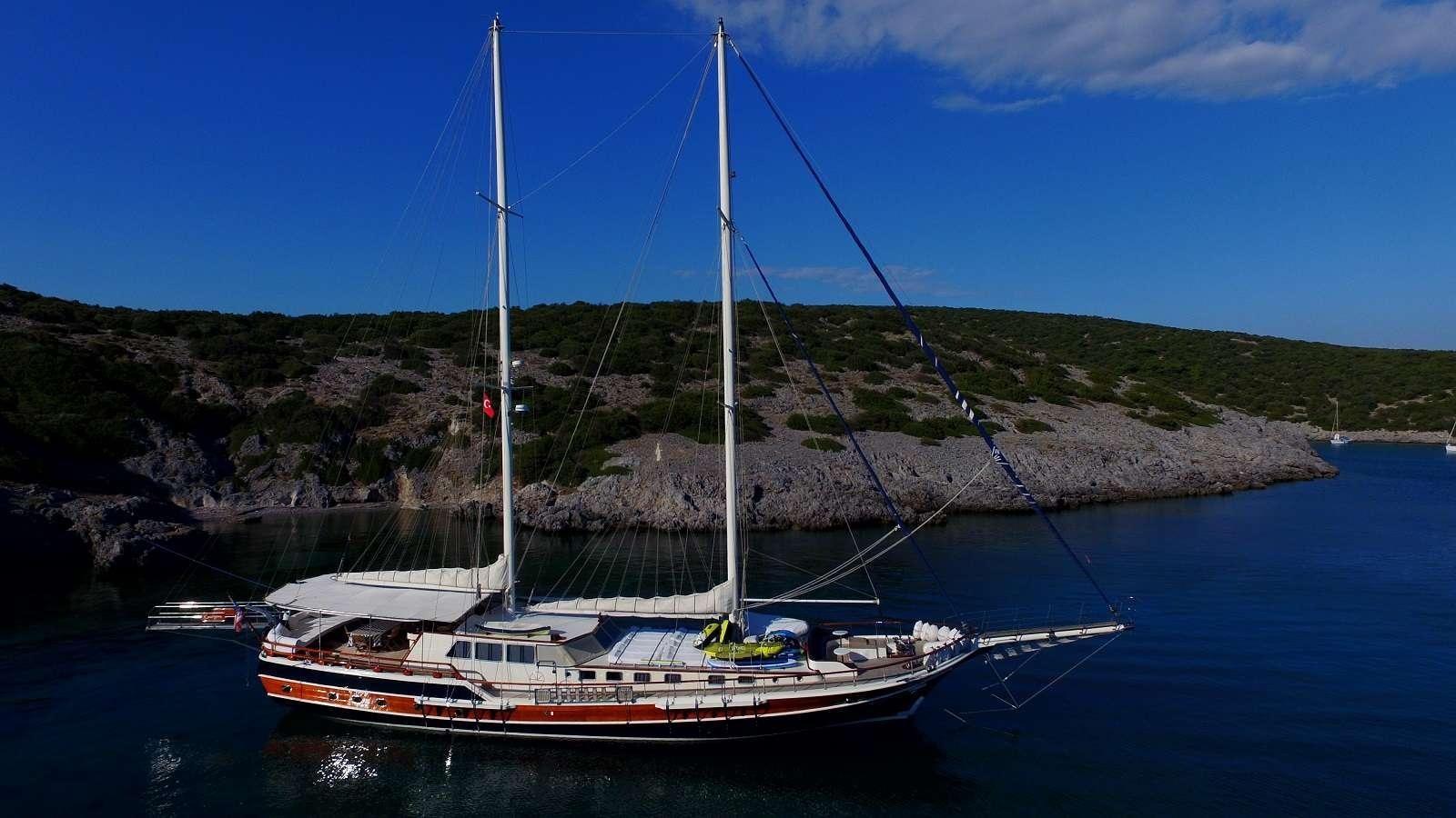 a sailboat on the water aboard KANARYA Yacht for Charter