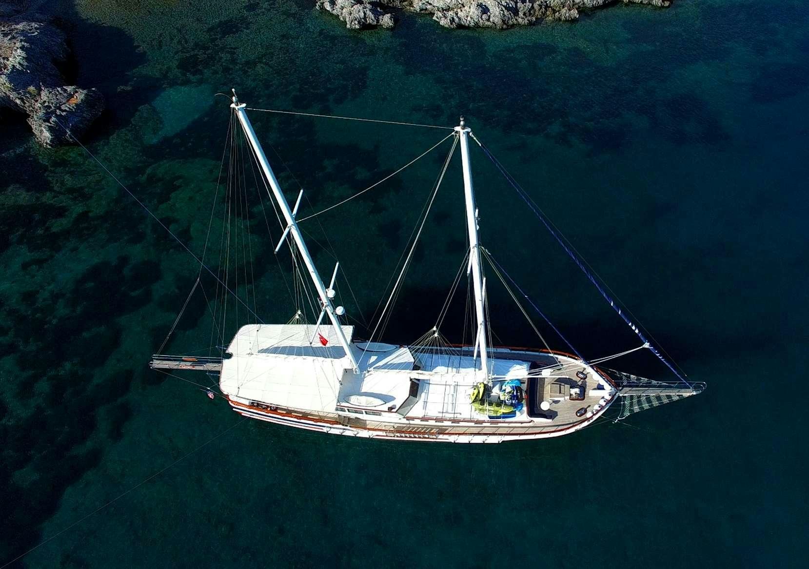 a boat sailing on the sea aboard KANARYA Yacht for Charter