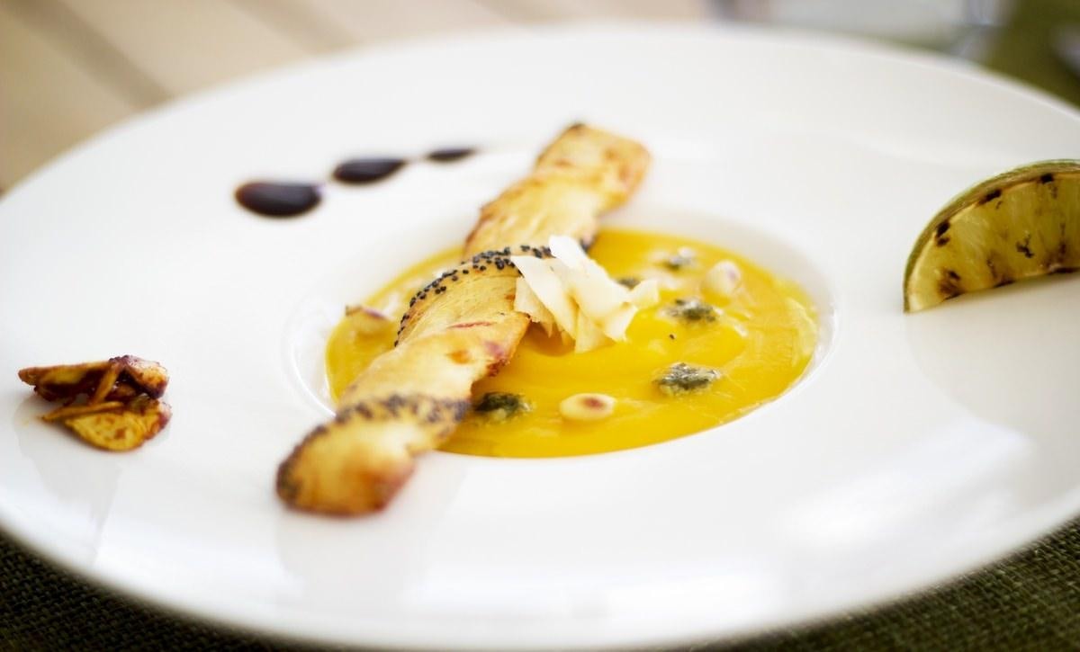 a plate of food aboard KINGS RANSOM Yacht for Charter