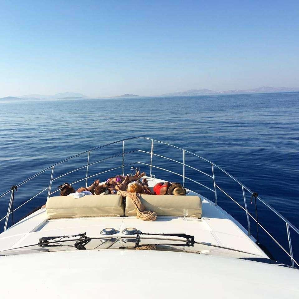 a boat with people on it aboard AVENTURA II Yacht for Charter