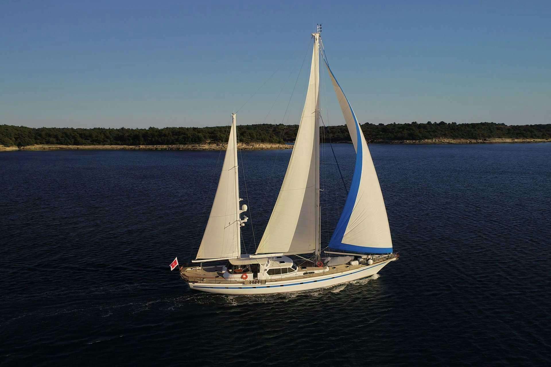 a sailboat on the water aboard Free Wings Yacht for Charter