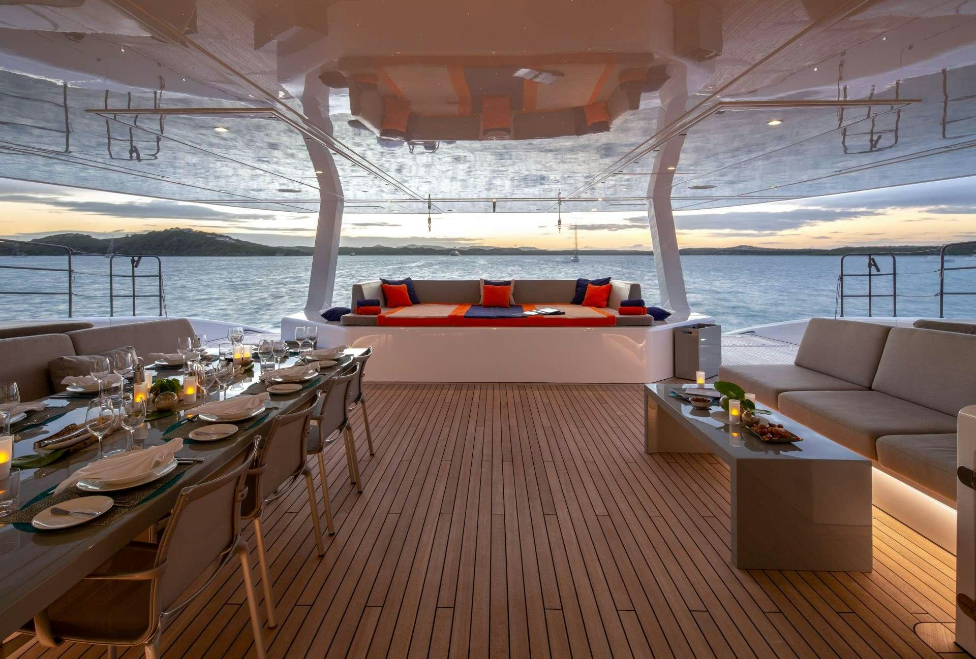 a boat on the water aboard CHE Yacht for Charter