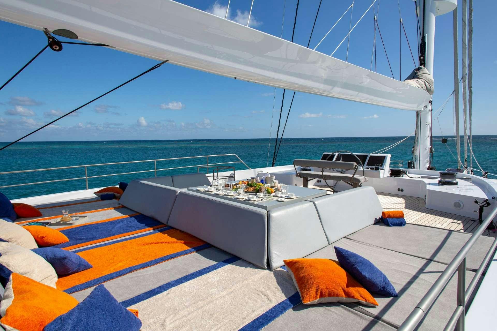 a boat on the water aboard CHE Yacht for Charter