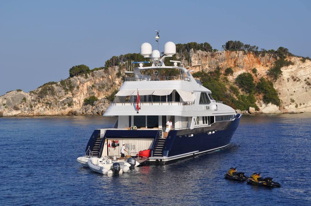 a boat on the water aboard KIJO Yacht for Charter
