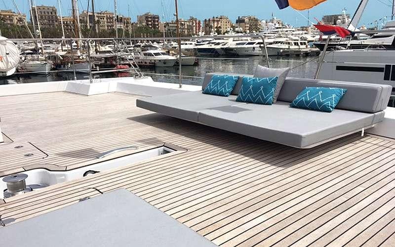 a group of boats on a dock aboard MAYRILOU Yacht for Charter