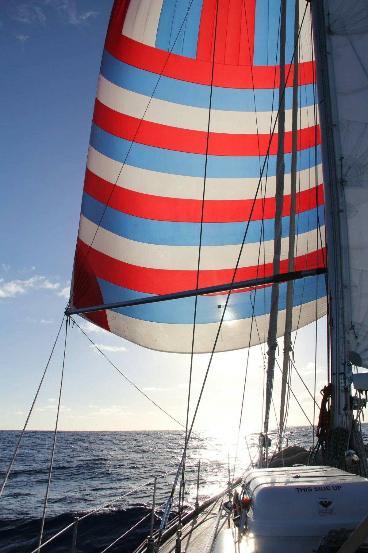 a flag on a sailboat aboard EMILY MORGAN Yacht for Charter