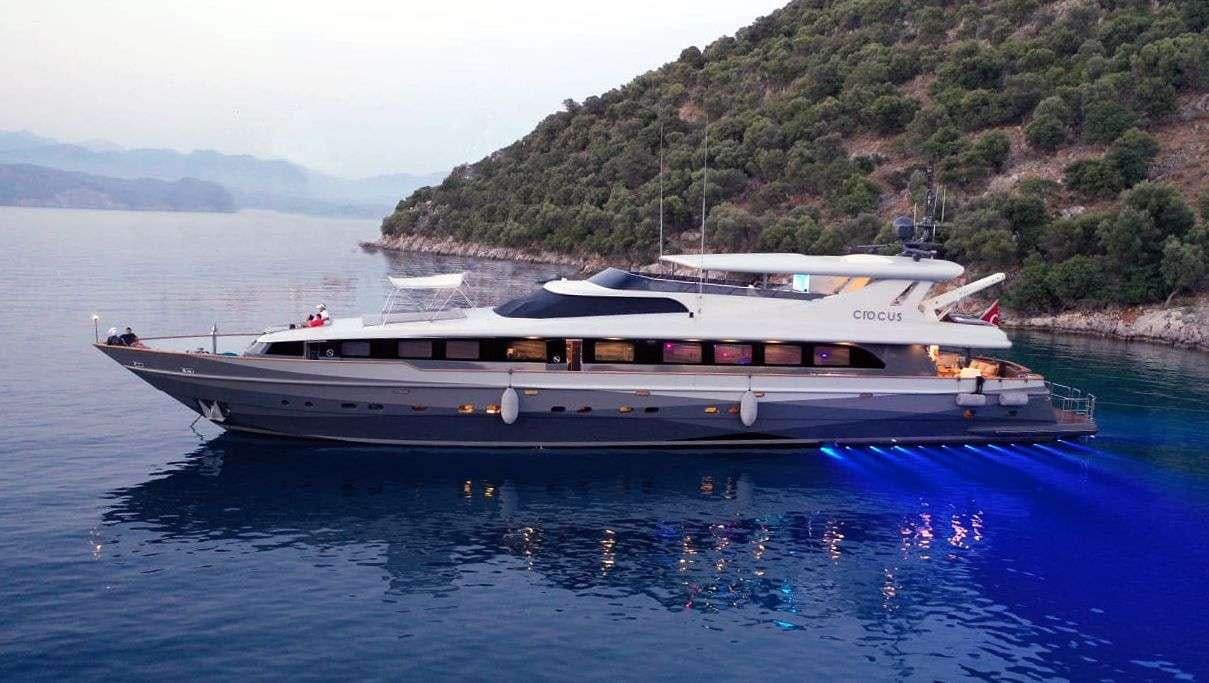 a boat on the water aboard CROCUS Yacht for Charter