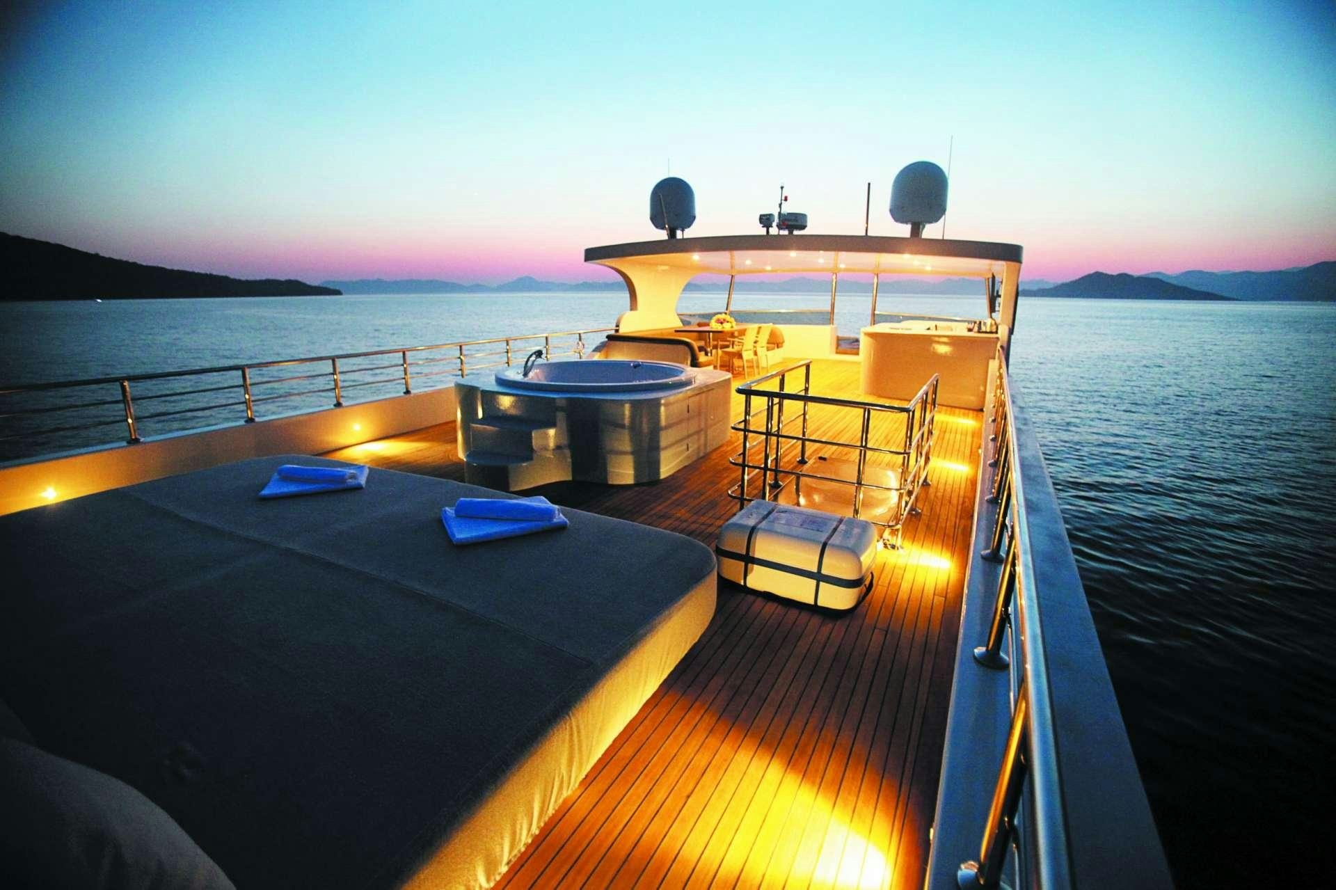 a boat on the water aboard CROCUS Yacht for Charter