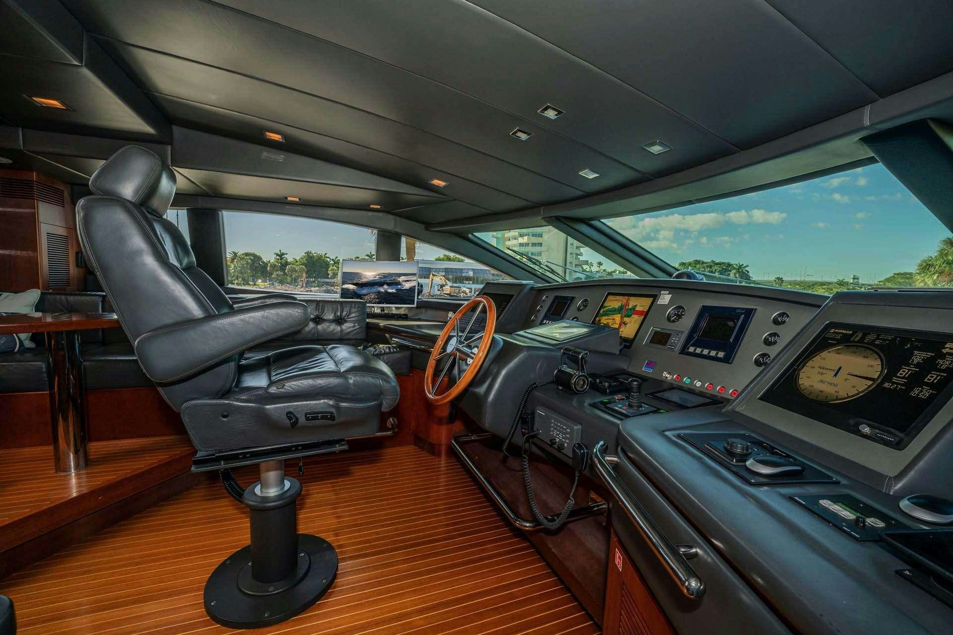 inside of a car aboard VIVERE Yacht for Charter