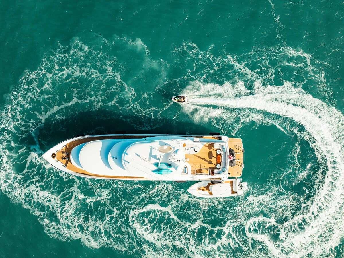 a boat in the water aboard INCEPTION Yacht for Charter
