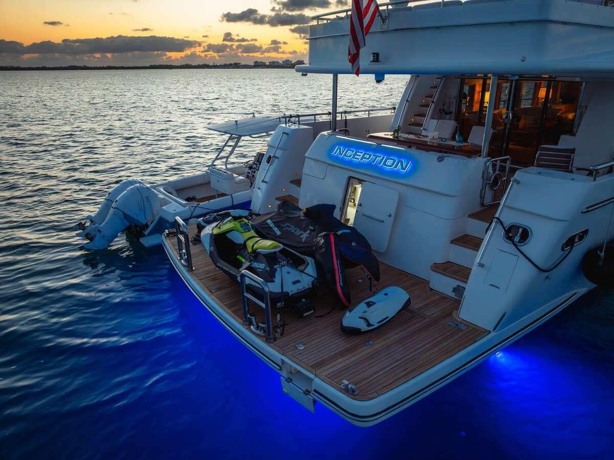 a boat on the water aboard INCEPTION Yacht for Charter