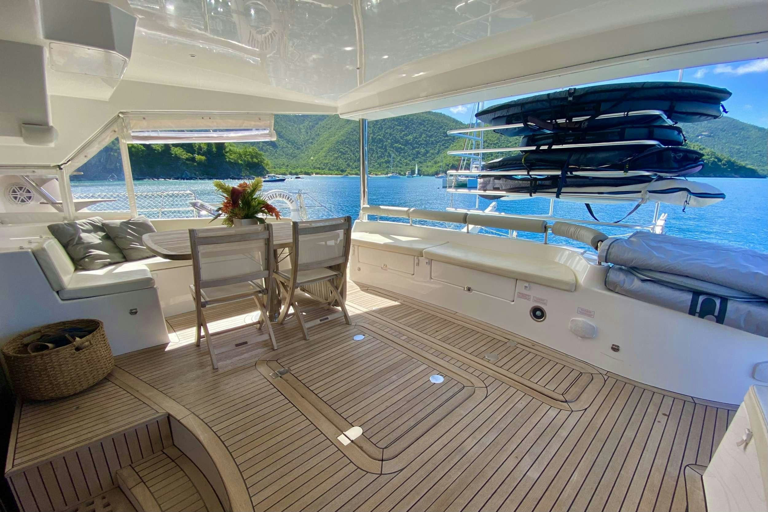 a room with a pool and tables aboard TRES SUENOS Yacht for Charter