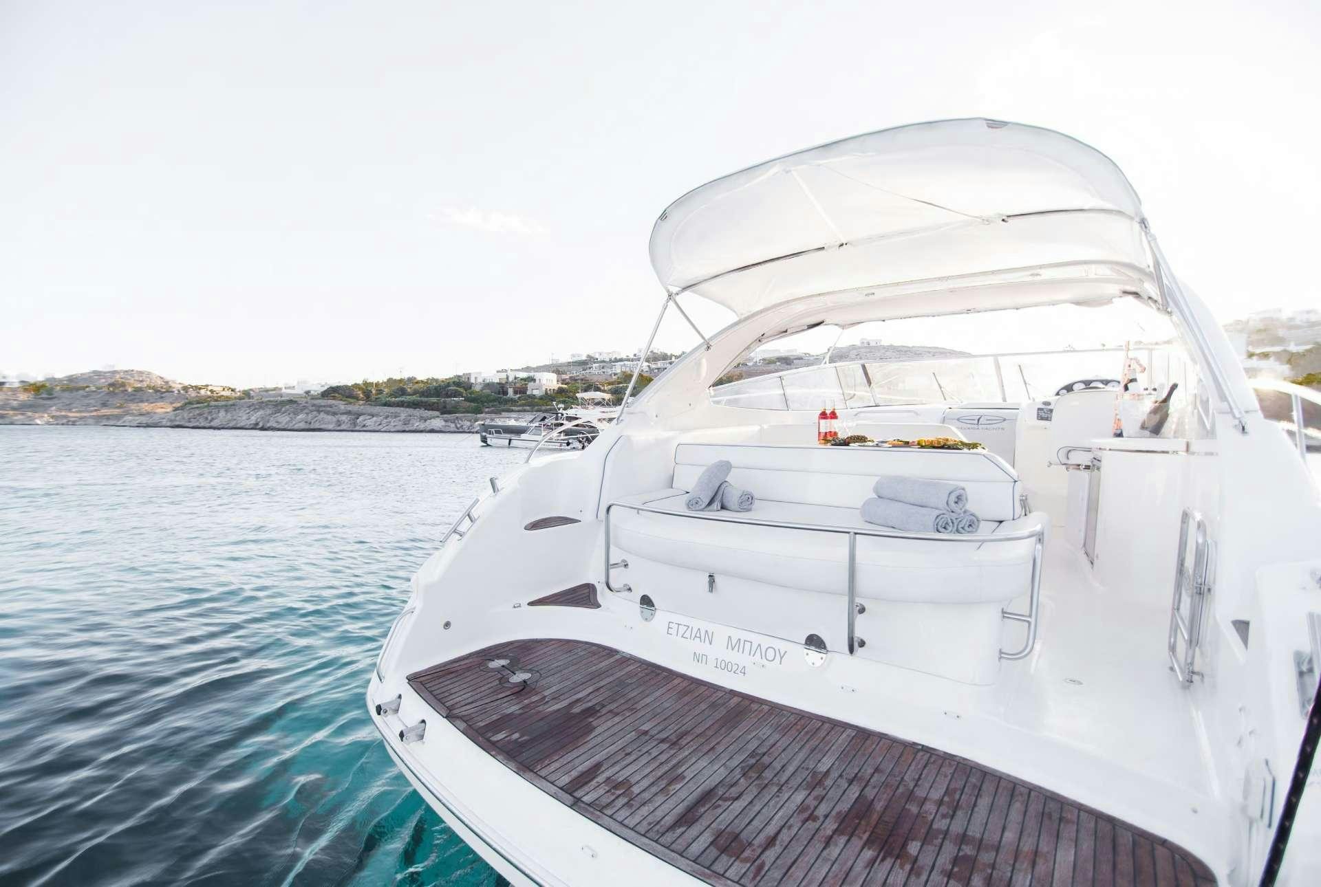 a boat on the water aboard AEGEAN BLUE Yacht for Charter
