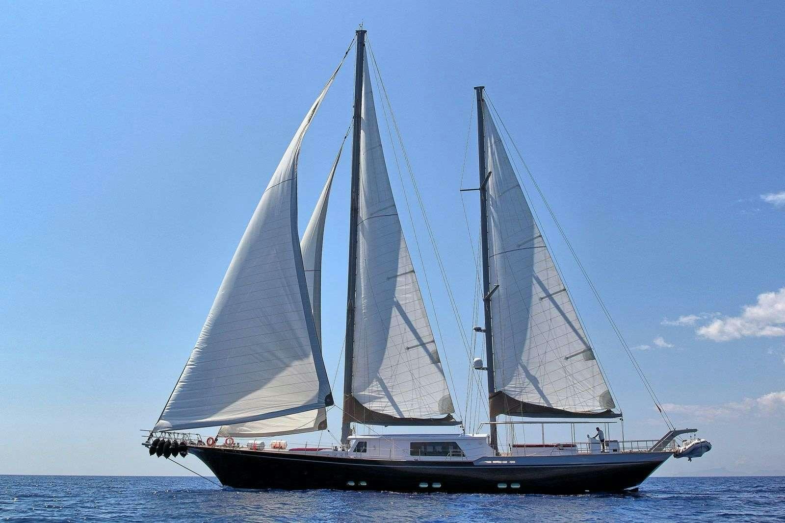 a sailboat on the water aboard MOSS Yacht for Charter