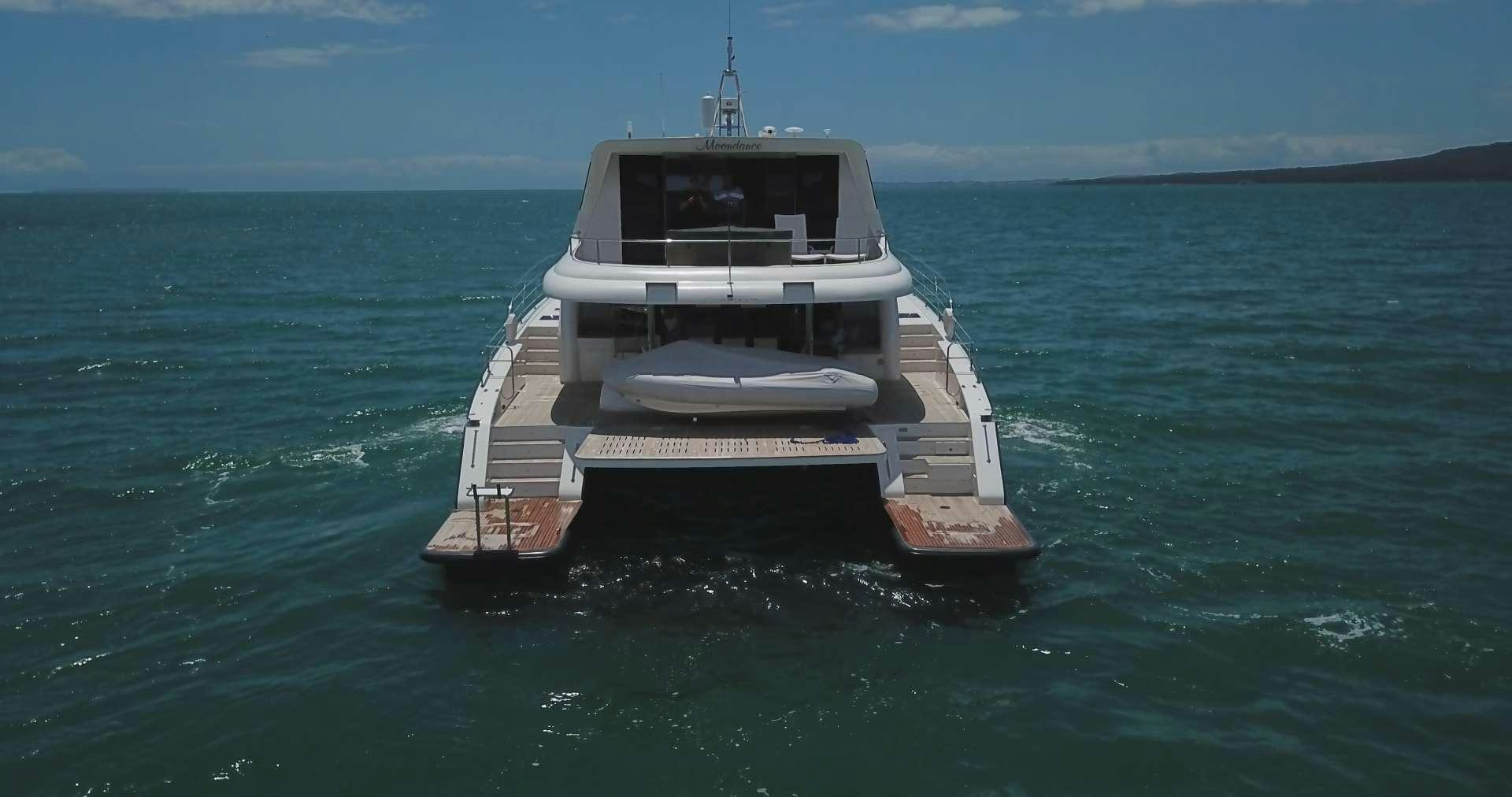 a boat in the water aboard MOONDANCE Yacht for Charter