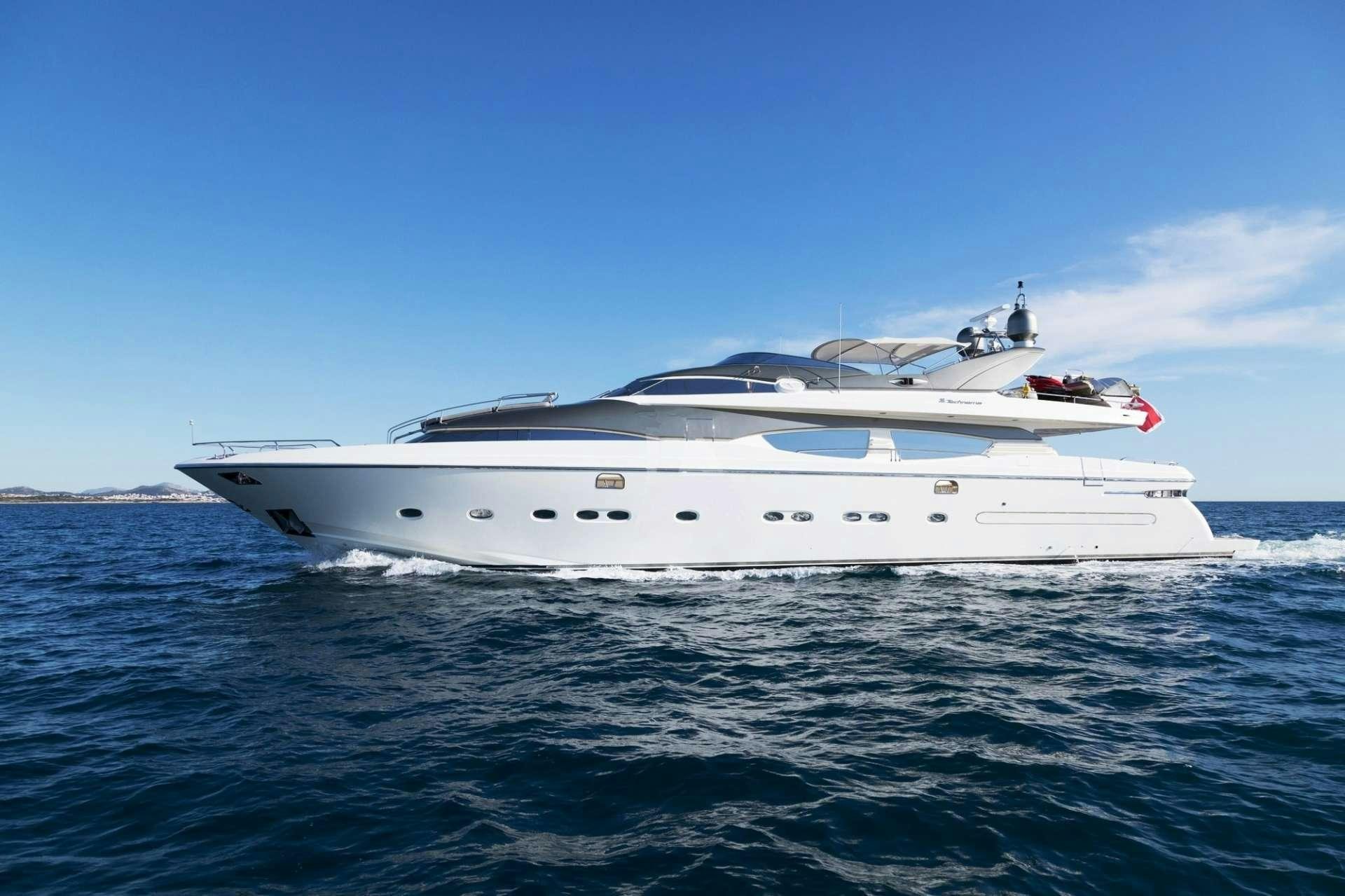 a white yacht on the water aboard ALBATOR 2 Yacht for Charter