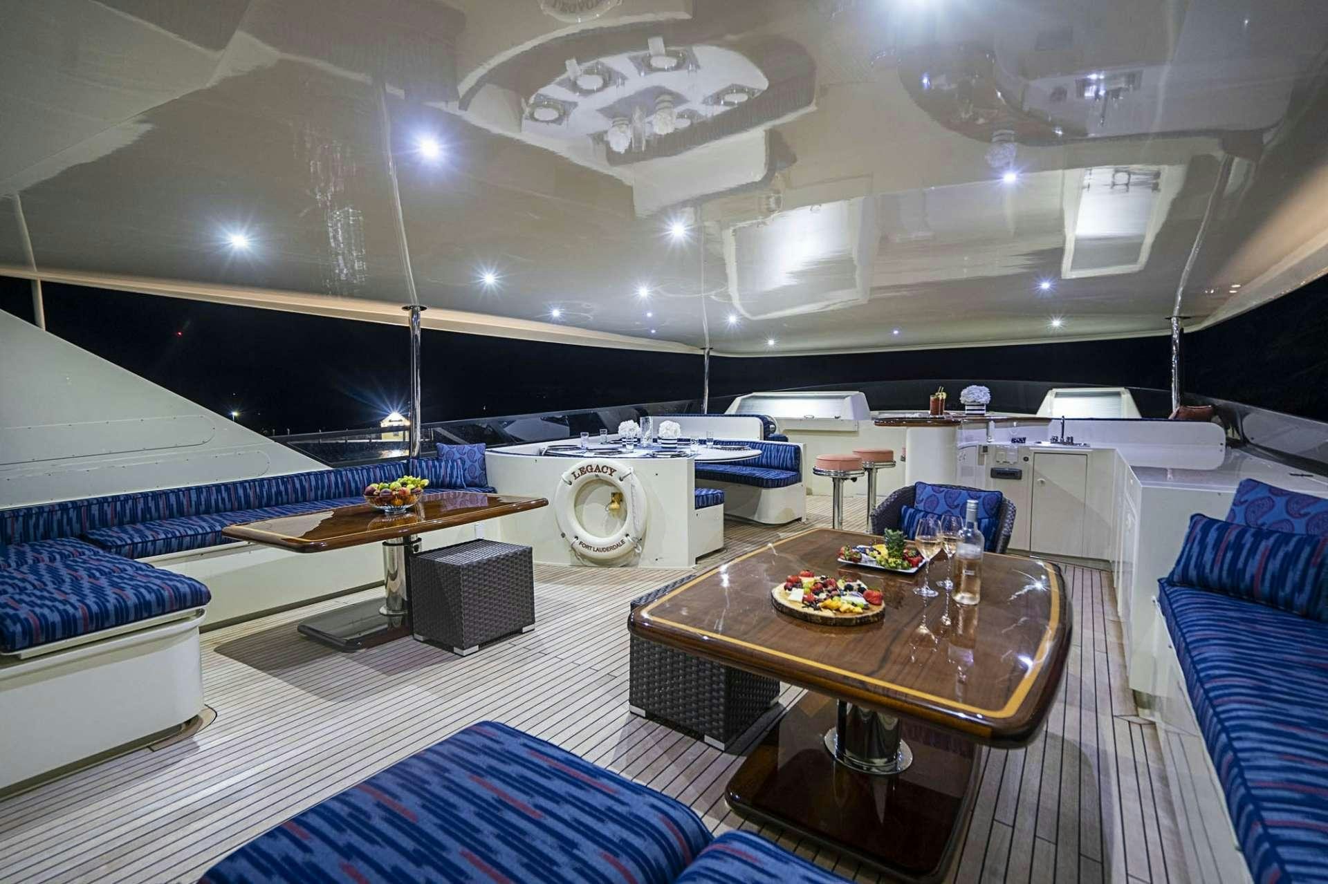 inside of a space ship aboard TRUE NORTH Yacht for Charter