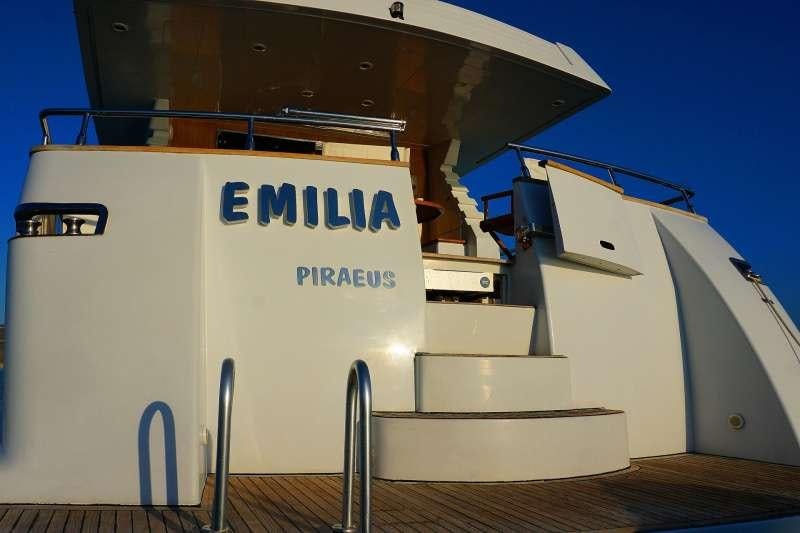 a large white machine aboard EMILIA Yacht for Charter