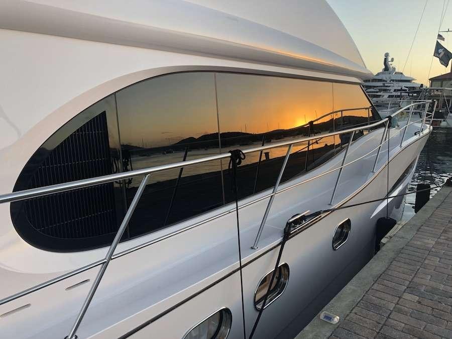 a large white yacht aboard MYSTIC SOUL Yacht for Charter