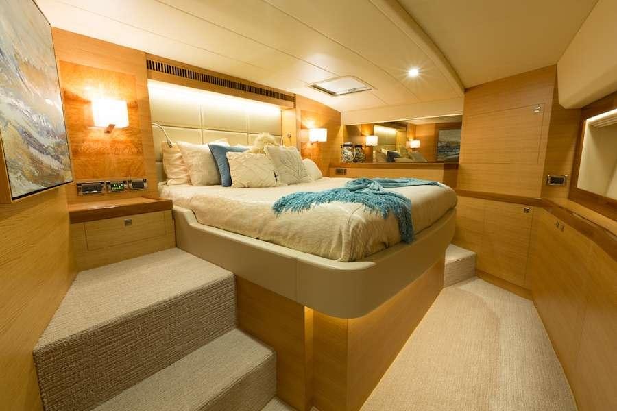 a room with two beds aboard MYSTIC SOUL Yacht for Charter