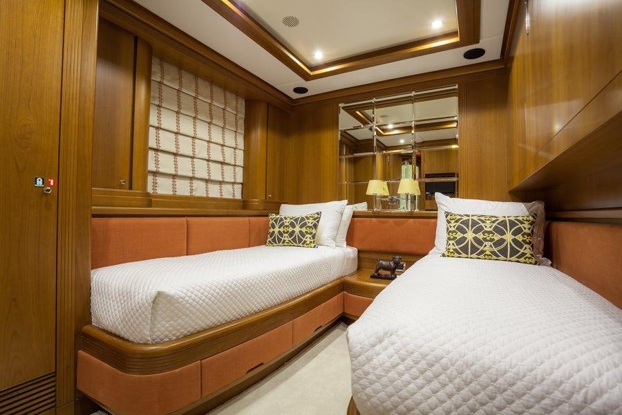 a couple of beds in a room aboard HAPPY HOUR Yacht for Charter