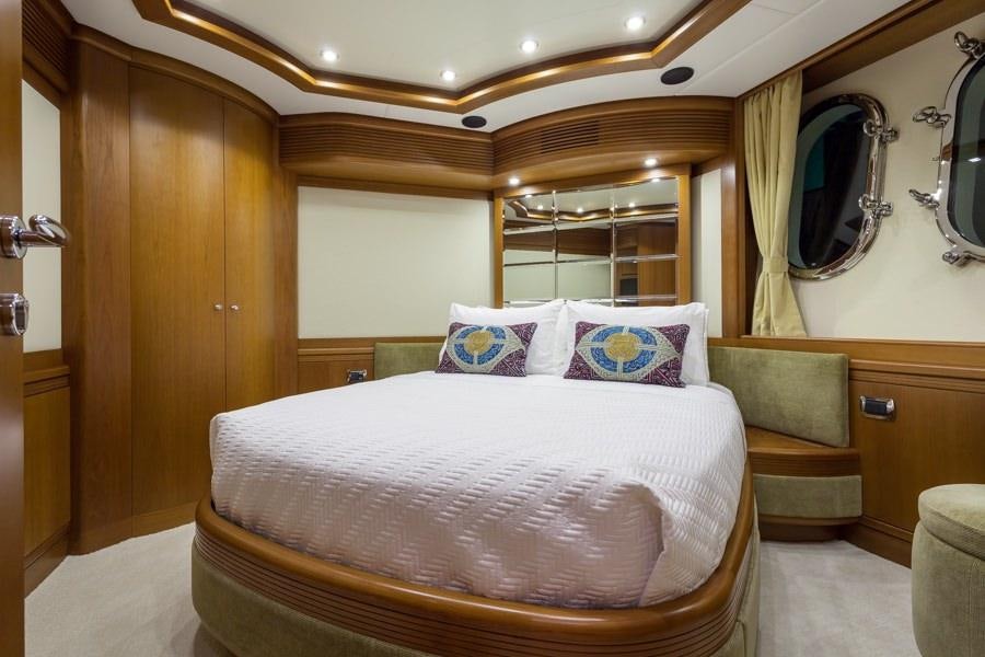 a bed in a hotel room aboard HAPPY HOUR Yacht for Charter
