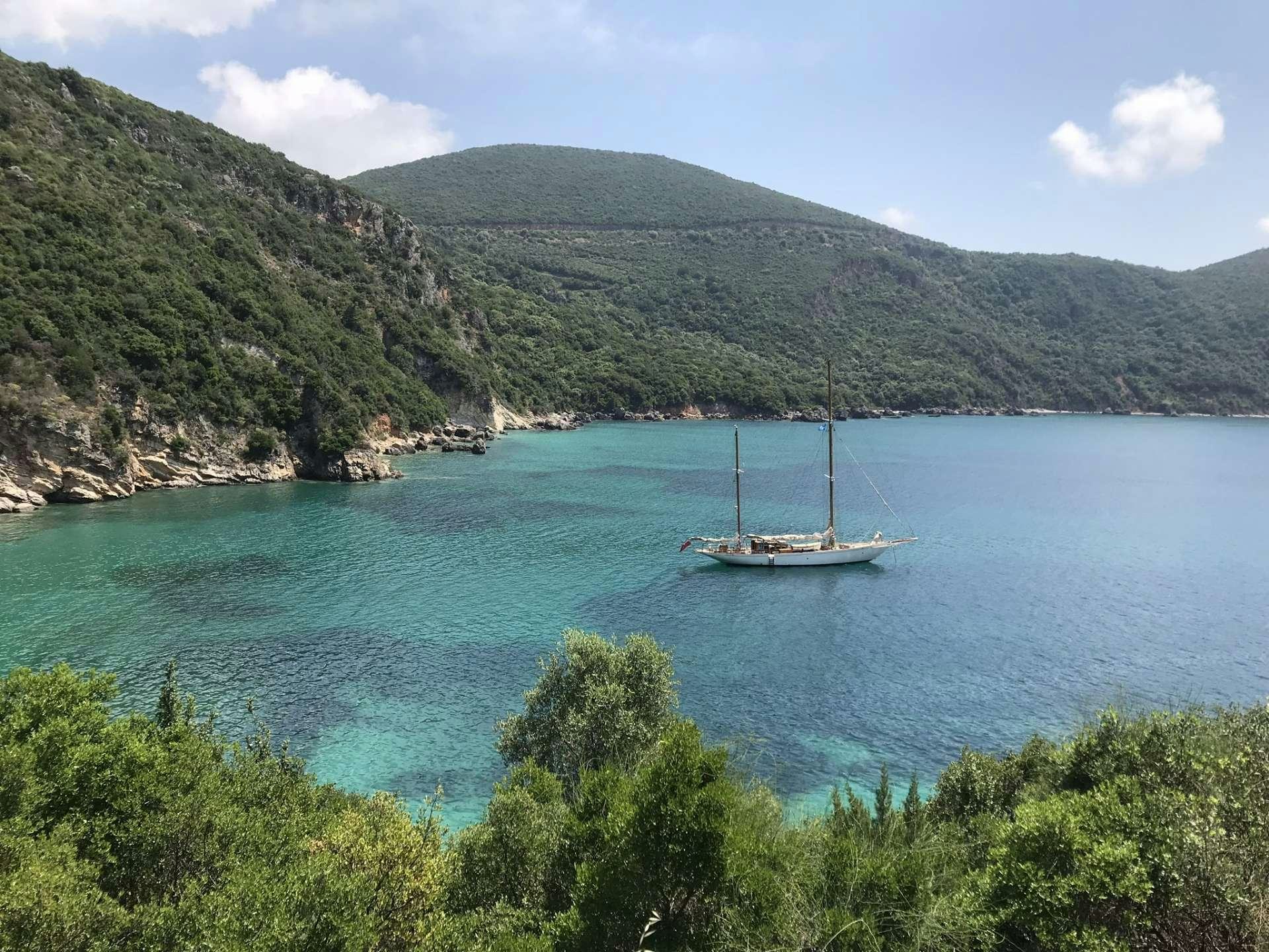 a boat in the water aboard Halcyon Yacht for Charter