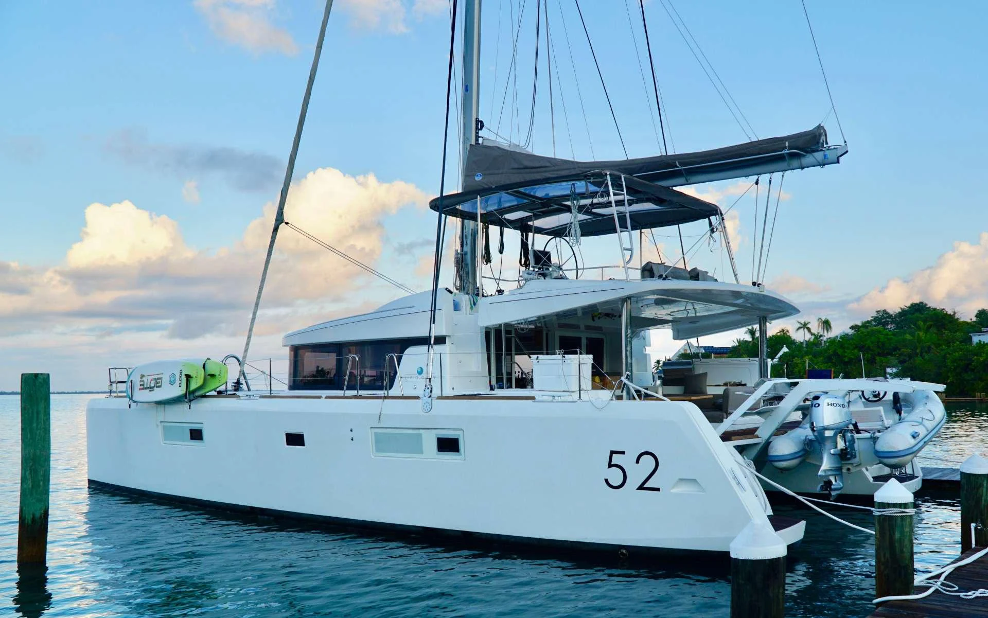 a boat docked at a pier aboard Samoru ll Yacht for Charter