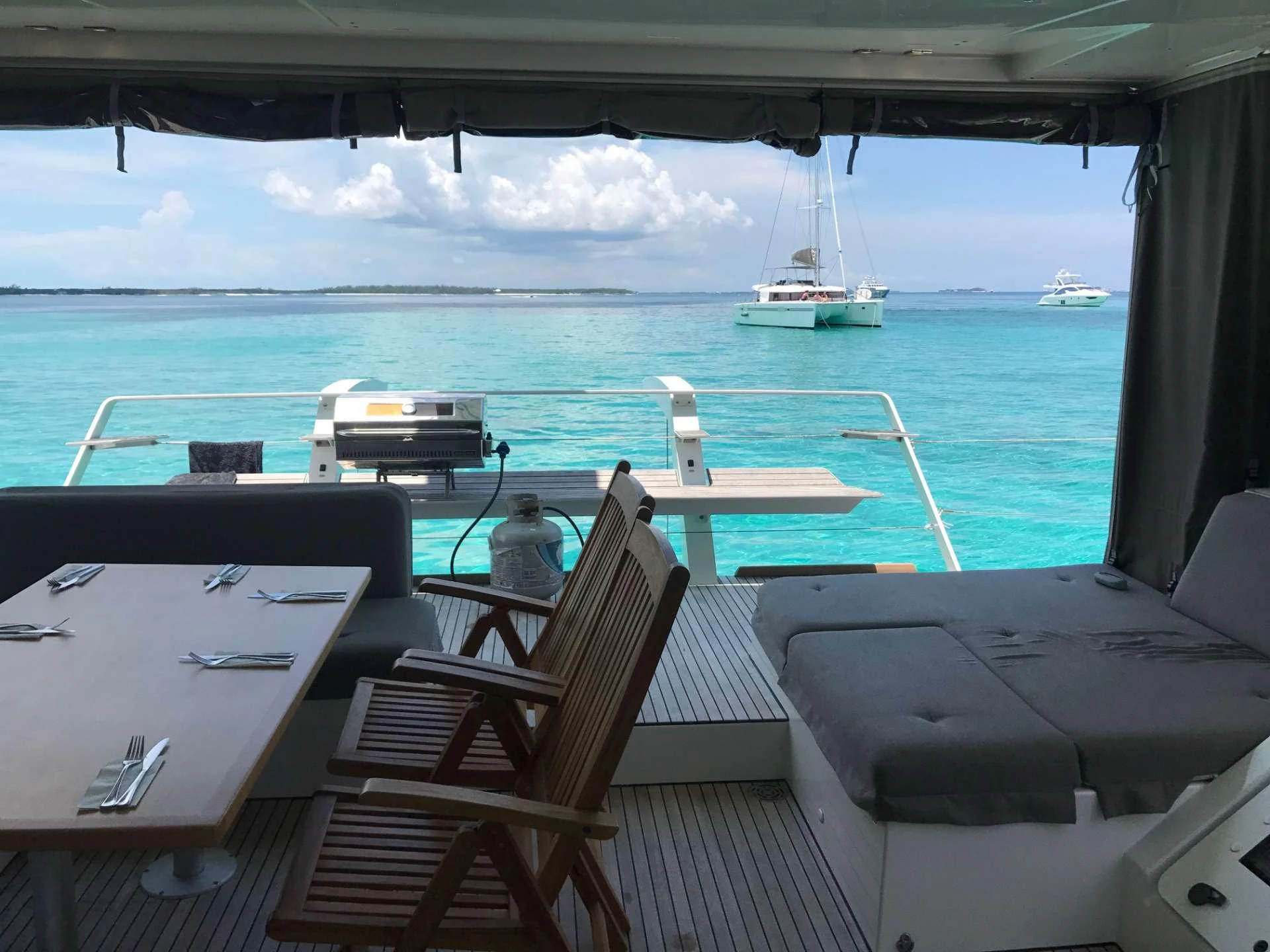 a boat on the water aboard Samoru ll Yacht for Charter