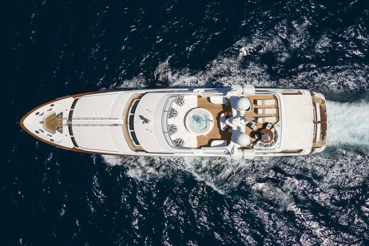 a space ship in space aboard AURA Yacht for Charter