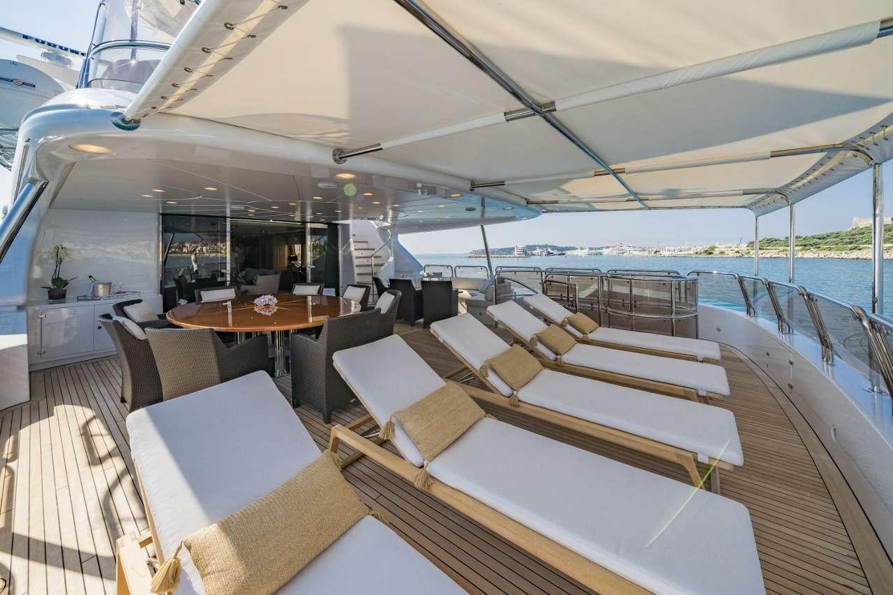 inside of a boat aboard AURA Yacht for Charter
