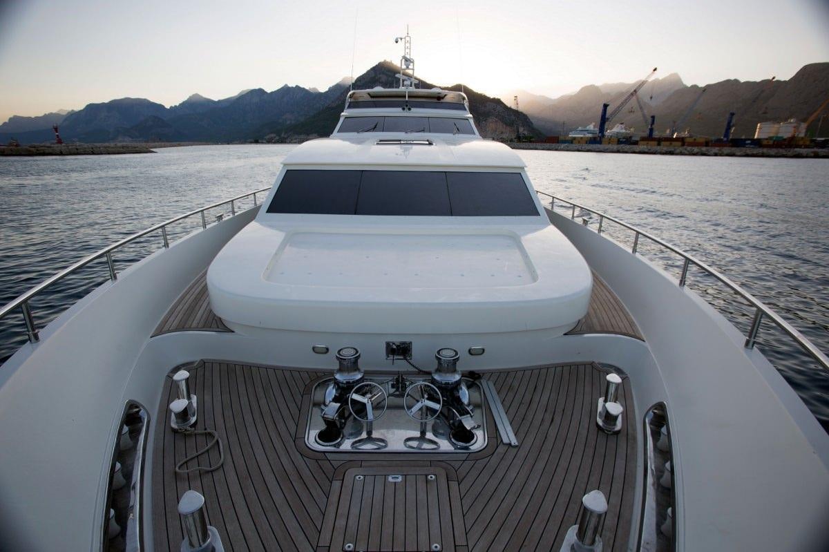 a boat on a water body aboard PANFELISS Yacht for Charter